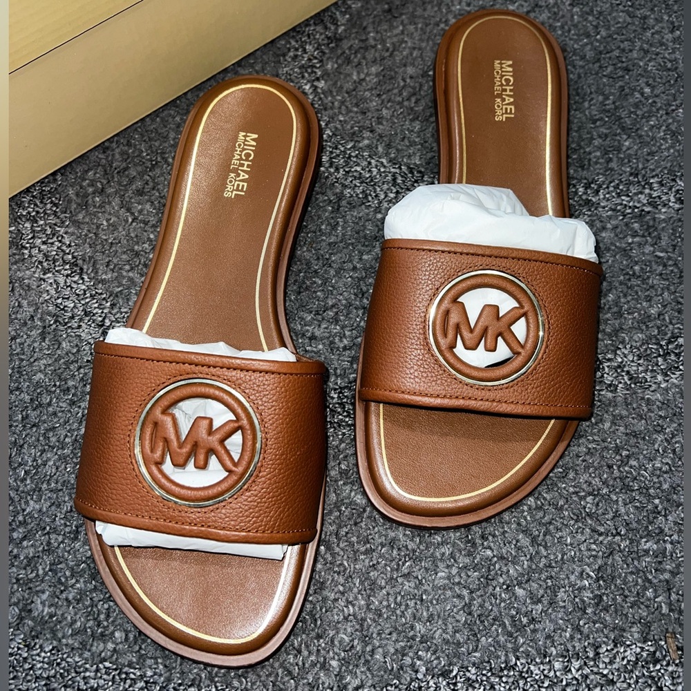 Michael Kors Tan Slide Sandals